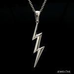Load image into Gallery viewer, Platinum Thunderbolt Lightning Pendant JL PT P 377
