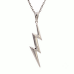 Load image into Gallery viewer, Platinum Thunderbolt Lightning Pendant JL PT P 377
