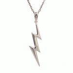 Load image into Gallery viewer, Platinum Thunderbolt Lightning Pendant JL PT P 377
