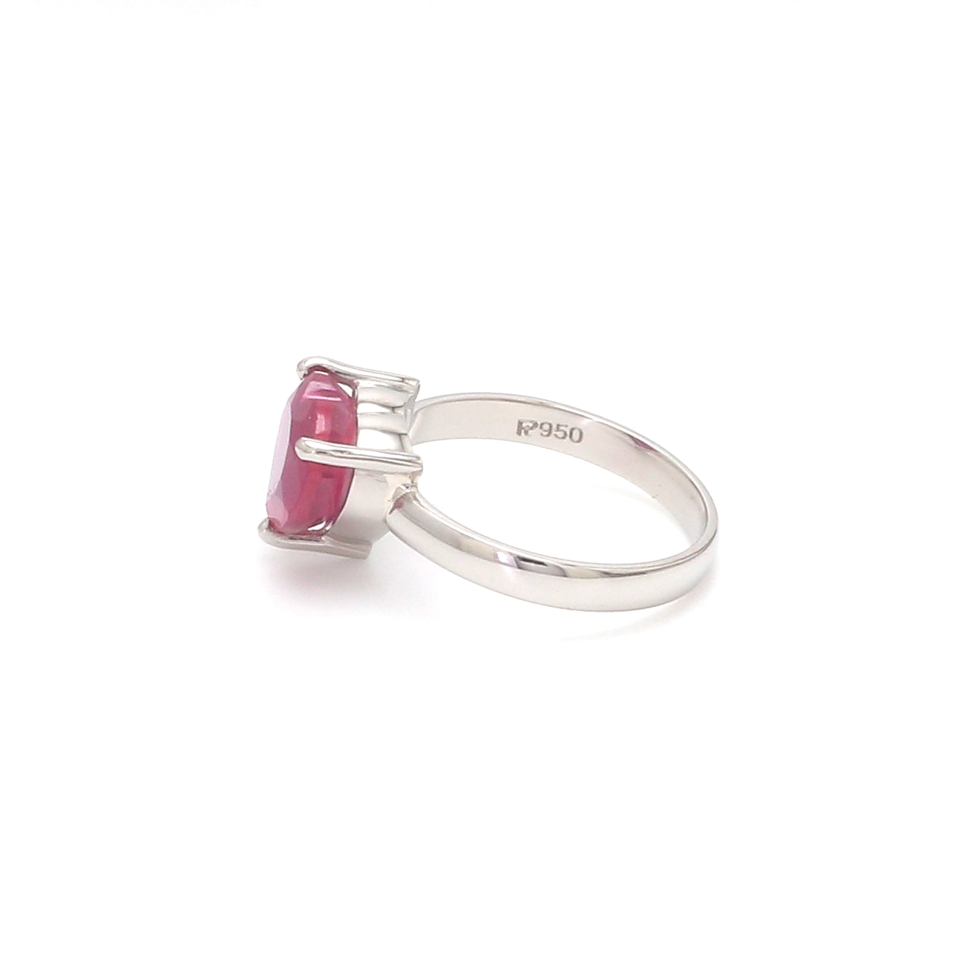 Platinum Ruby Heart Ring for Women JL PT 1267