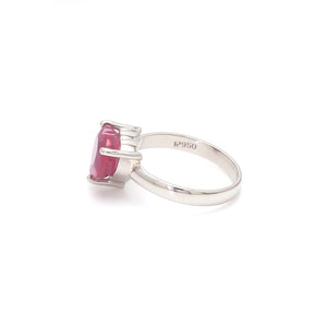 Platinum Ruby Heart Ring for Women JL PT 1267
