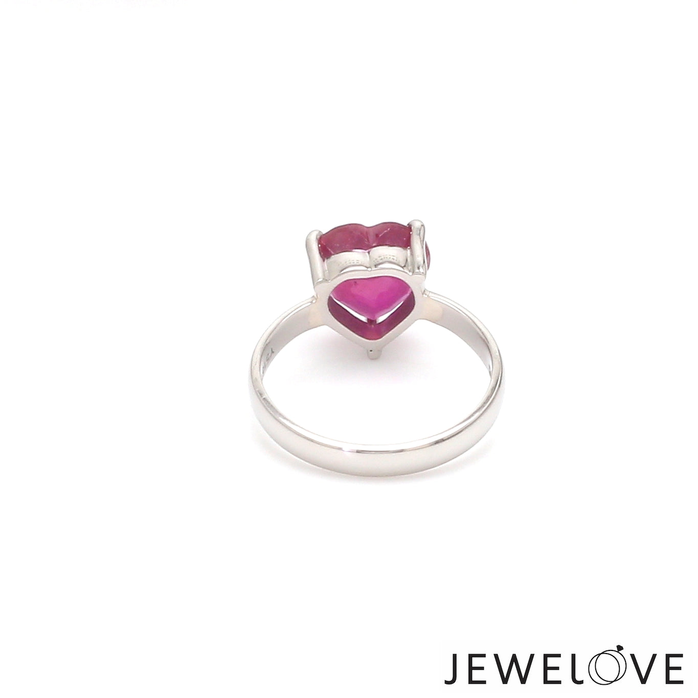 Platinum Ruby Heart Ring for Women JL PT 1267   Jewelove.US