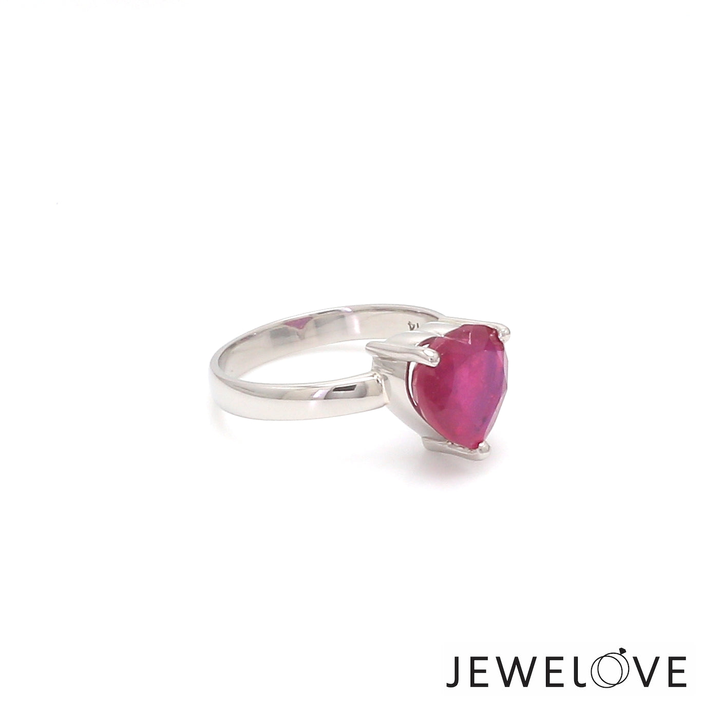 Platinum Ruby Heart Ring for Women JL PT 1267