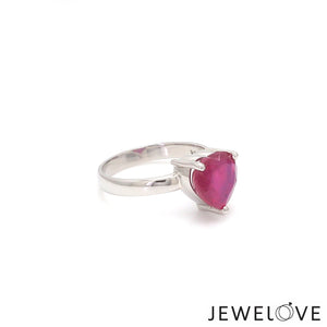 Platinum Ruby Heart Ring for Women JL PT 1267   Jewelove.US