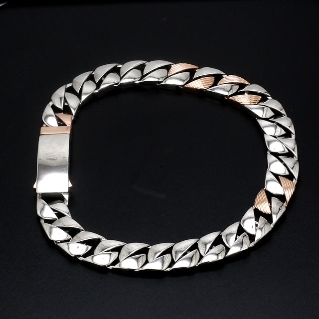 Designer Platinum & Rose Gold Bracelet for Men JL PTB 752   Jewelove.US