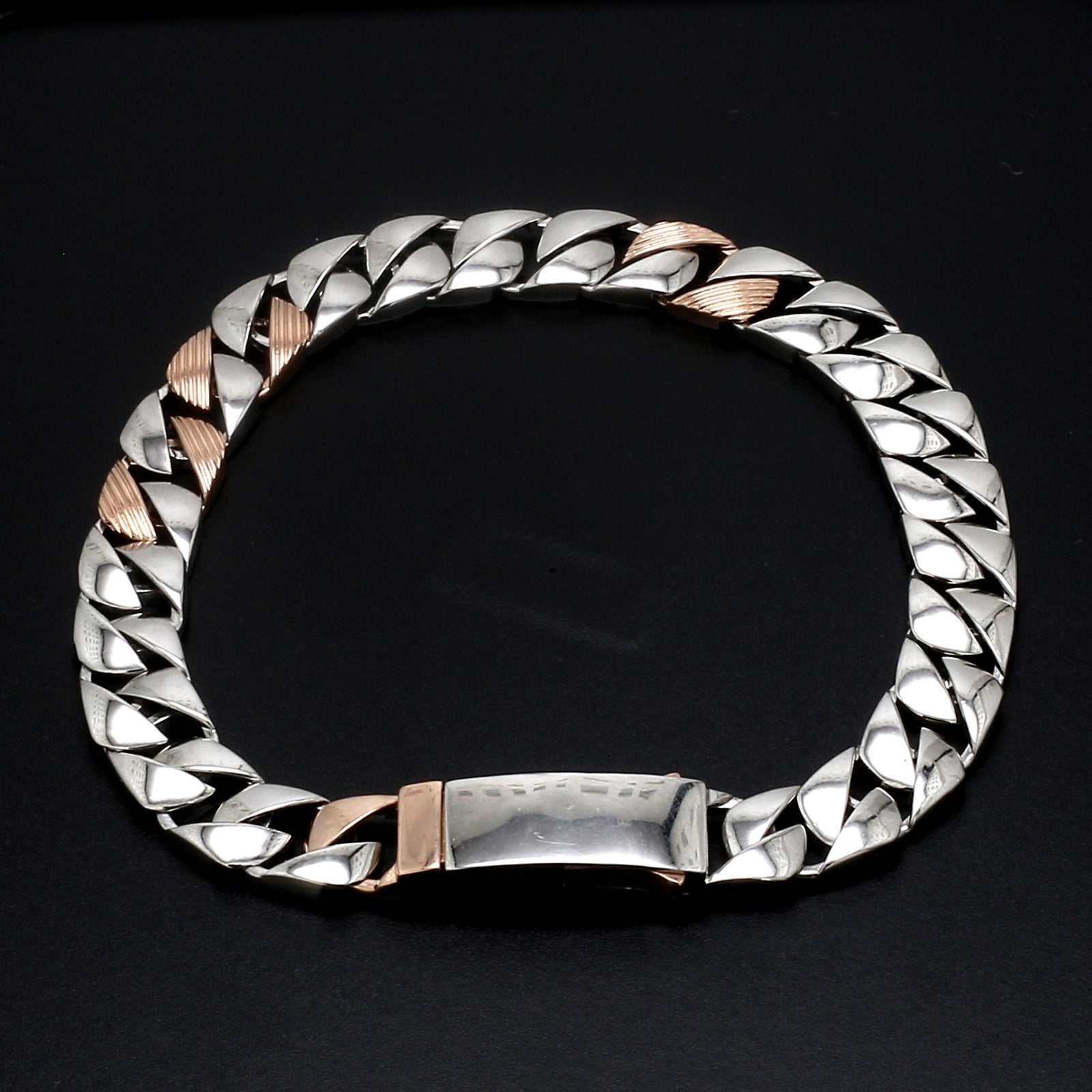 Designer Platinum & Rose Gold Bracelet for Men JL PTB 752   Jewelove.US