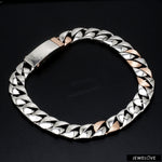 Load image into Gallery viewer, Designer Platinum &amp; Rose Gold Bracelet for Men JL PTB 752   Jewelove.US
