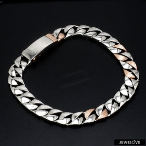 Designer Platinum & Rose Gold Bracelet for Men JL PTB 752