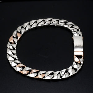 Designer Platinum & Rose Gold Bracelet for Men JL PTB 752