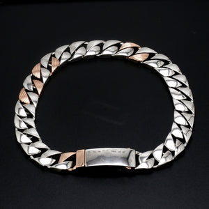 Designer Platinum & Rose Gold Bracelet for Men JL PTB 752   Jewelove.US