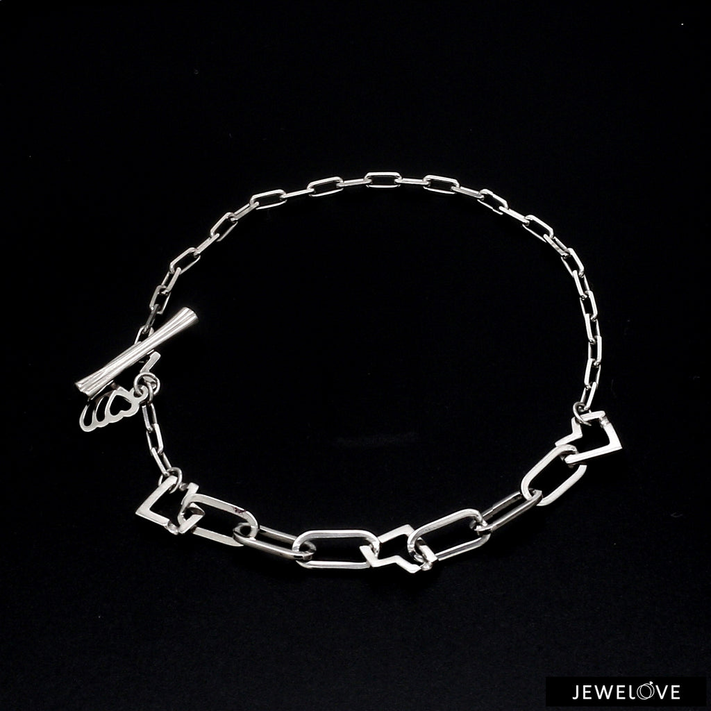 Japanese Platinum Links Heart Bracelet for Women JL PTB 1160   Jewelove.US