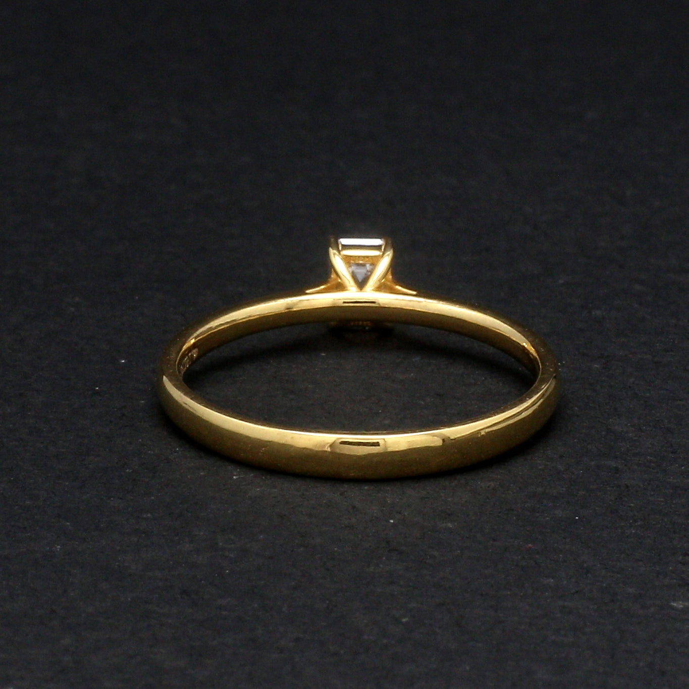 50-Pointer Emerald Cut Solitaire Diamond 18K Yellow Gold Ring JL AU 19005Y-A