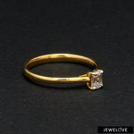 Load image into Gallery viewer, 50-Pointer Emerald Cut Solitaire Diamond 18K Yellow Gold Ring JL AU 19005Y-A
