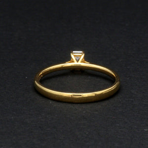 50-Pointer Emerald Cut Solitaire Diamond 18K Yellow Gold Ring JL AU 19005Y-A