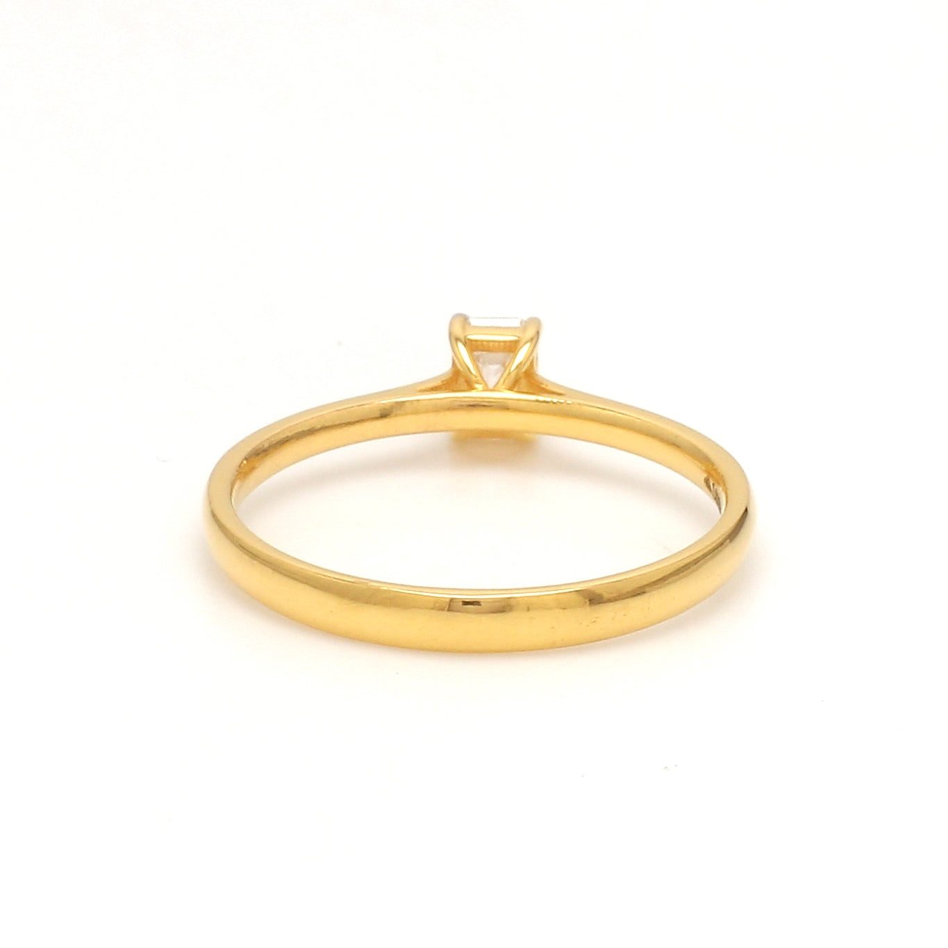50-Pointer Emerald Cut Solitaire Diamond 18K Yellow Gold Ring JL AU 19005Y-A