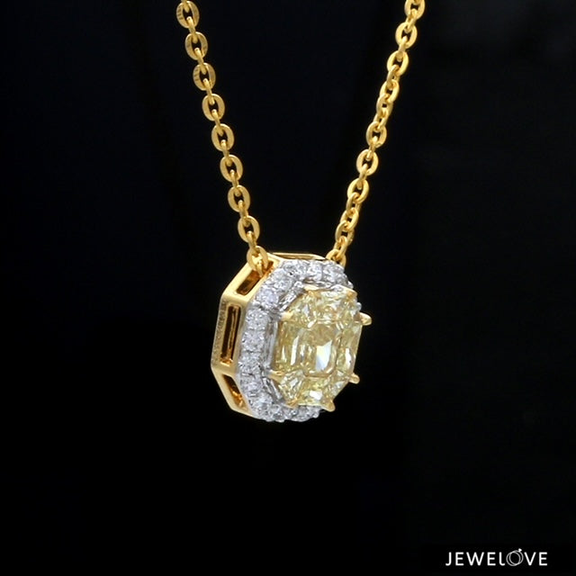 18K Yellow Gold  Pendant Chain with Fancy Color Diamond JL AU P 10   Jewelove