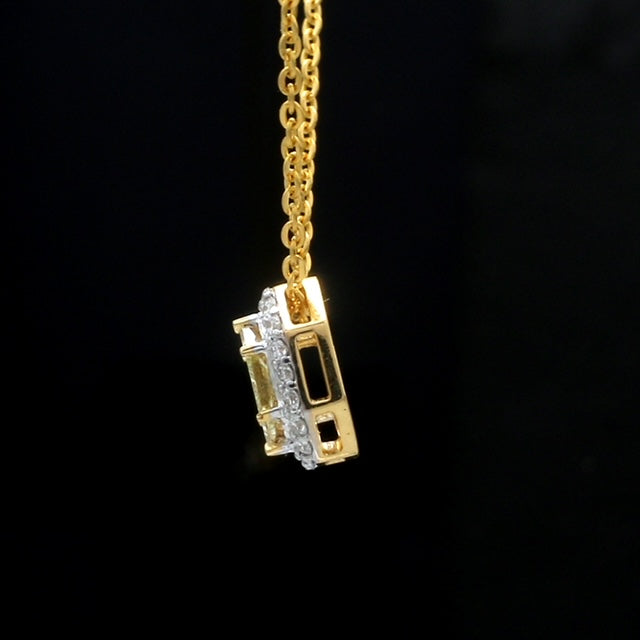 18K Yellow Gold  Pendant Chain with Fancy Color Diamond JL AU P 10   Jewelove