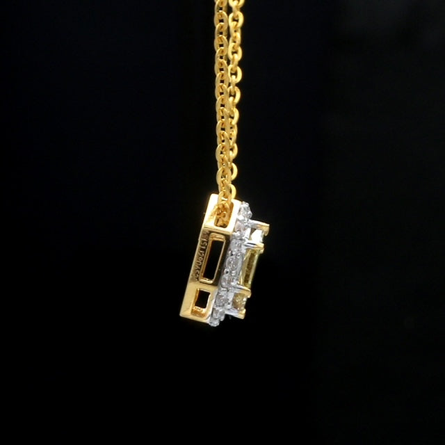 18K Yellow Gold  Pendant Chain with Fancy Color Diamond JL AU P 10   Jewelove