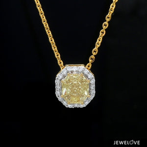 18K Yellow Gold  Pendant Chain with Fancy Color Diamond JL AU P 10   Jewelove