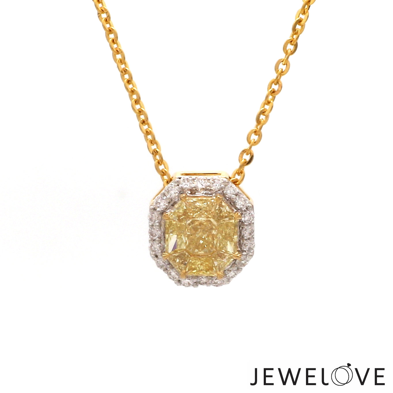 18K Yellow Gold  Pendant Chain with Fancy Color Diamond JL AU P 10   Jewelove