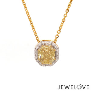 18K Yellow Gold  Pendant Chain with Fancy Color Diamond JL AU P 10   Jewelove