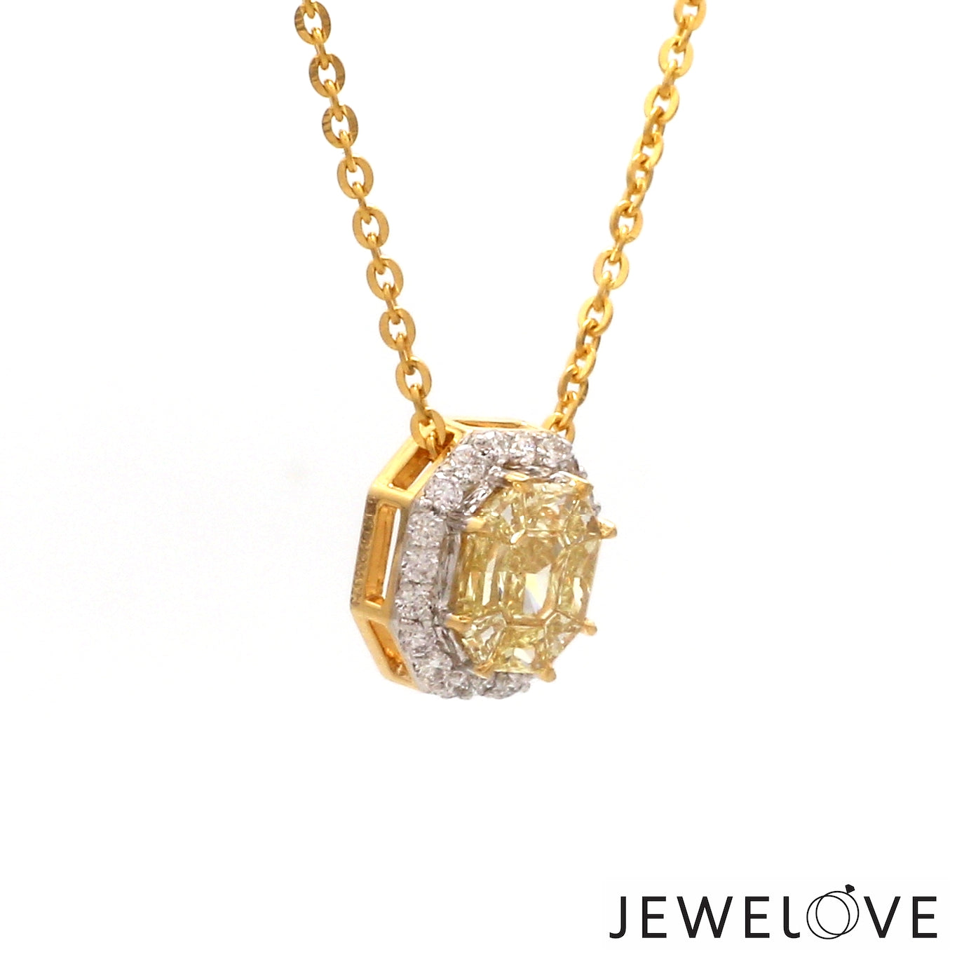18K Yellow Gold  Pendant Chain with Fancy Color Diamond JL AU P 10   Jewelove