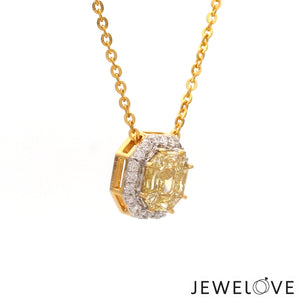 18K Yellow Gold  Pendant Chain with Fancy Color Diamond JL AU P 10   Jewelove