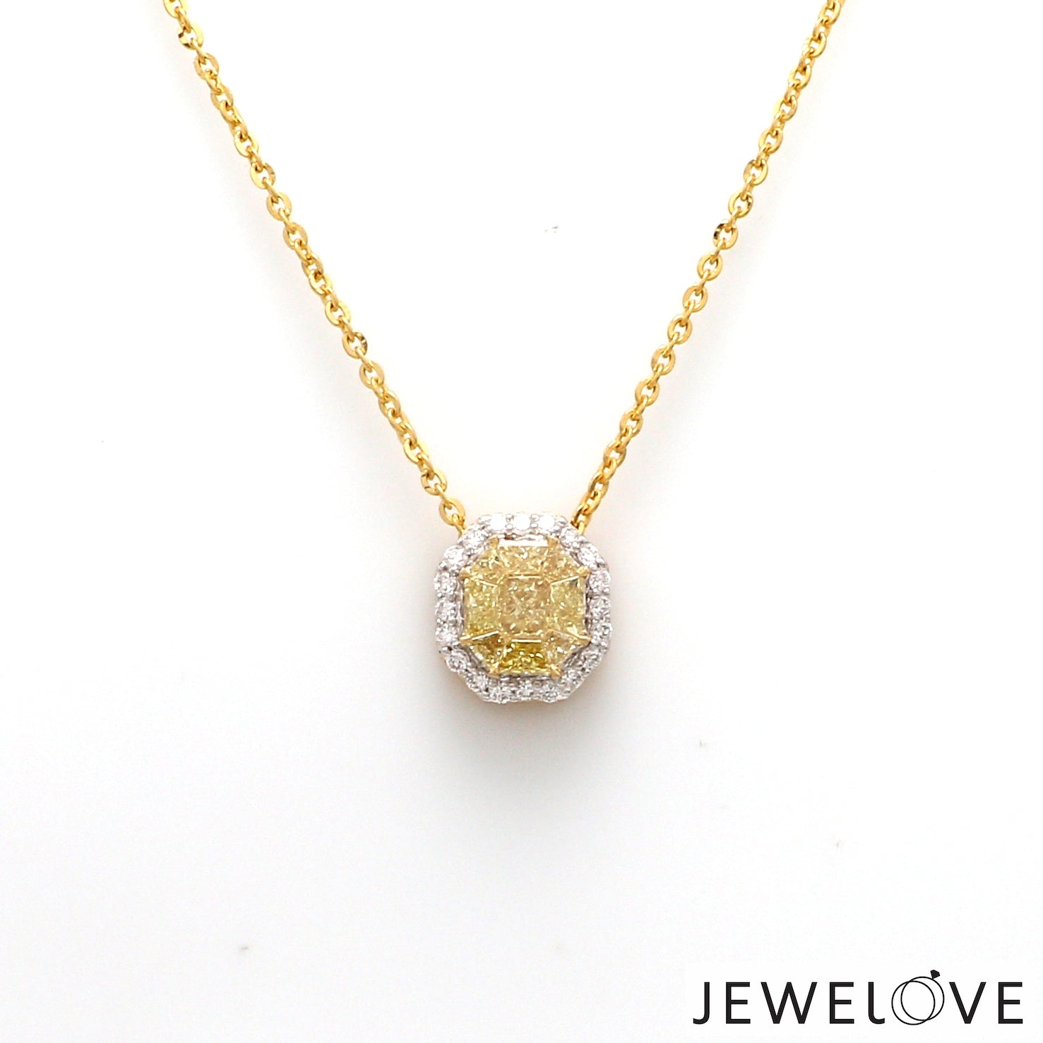 18K Yellow Gold  Pendant Chain with Fancy Color Diamond JL AU P 10   Jewelove