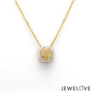 18K Yellow Gold  Pendant Chain with Fancy Color Diamond JL AU P 10   Jewelove