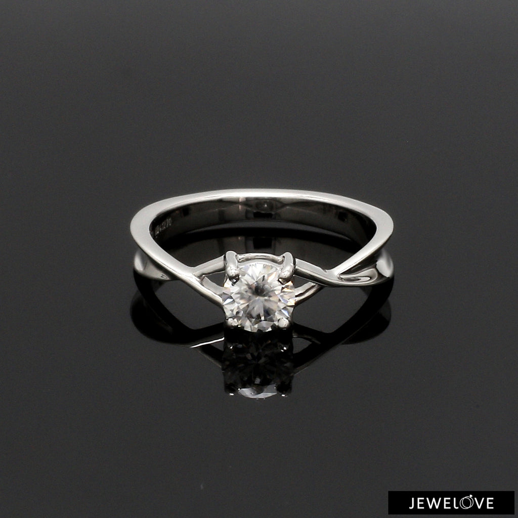 30-Pointer Solitaire Platinum Twisted Shank Solitaire Engagement Ring JL PT 1351   Jewelove.US