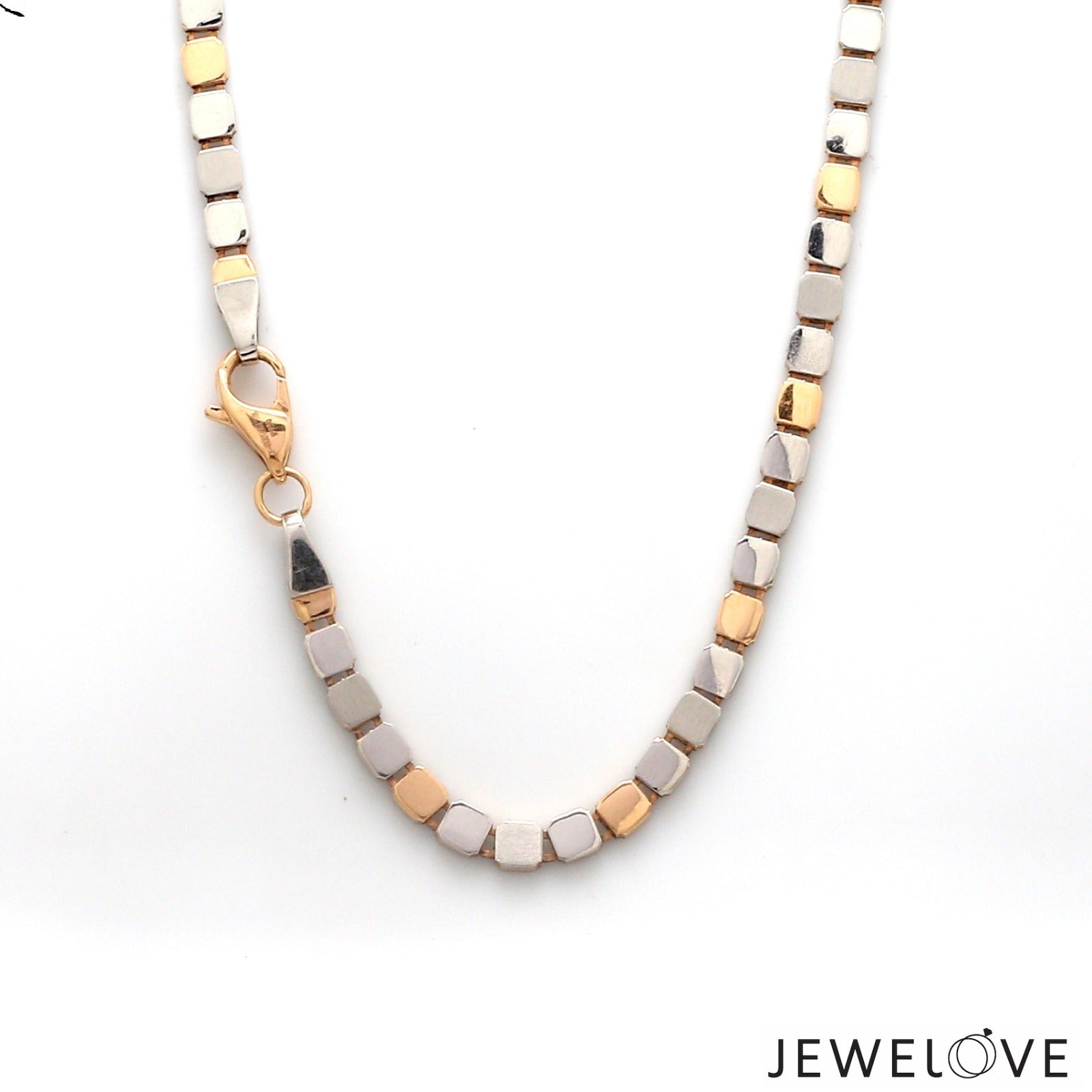 Platinum Rose Gold Chain with Matte & Hi-Polish for Men JL PT CH 1269   Jewelove.US