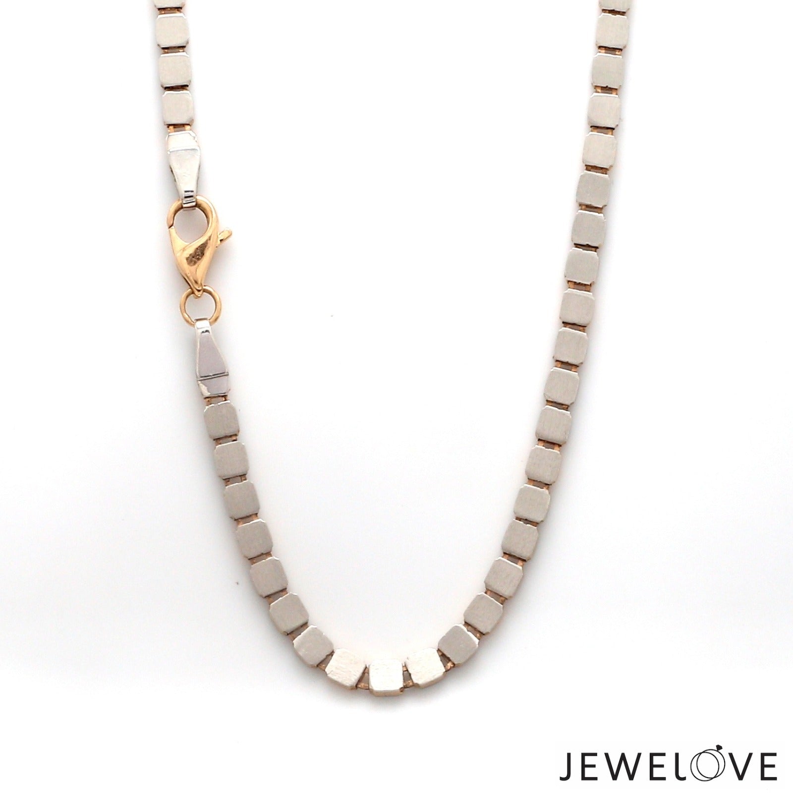 Platinum Rose Gold Chain with Matte & Hi-Polish for Men JL PT CH 1269   Jewelove.US