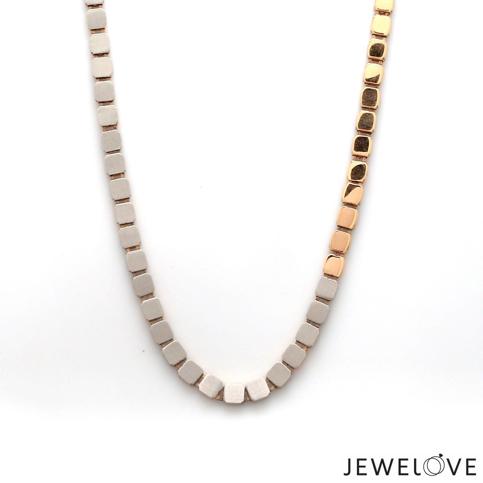 Platinum Rose Gold Chain with Matte & Hi-Polish for Men JL PT CH 1269   Jewelove.US