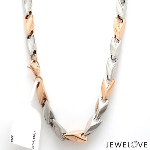 7.5mm Platinum Rose Gold Chain Men JL PT CH 1271   Jewelove.US