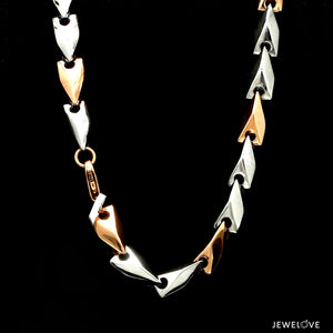 7.5mm Platinum Rose Gold Chain Men JL PT CH 1271   Jewelove.US