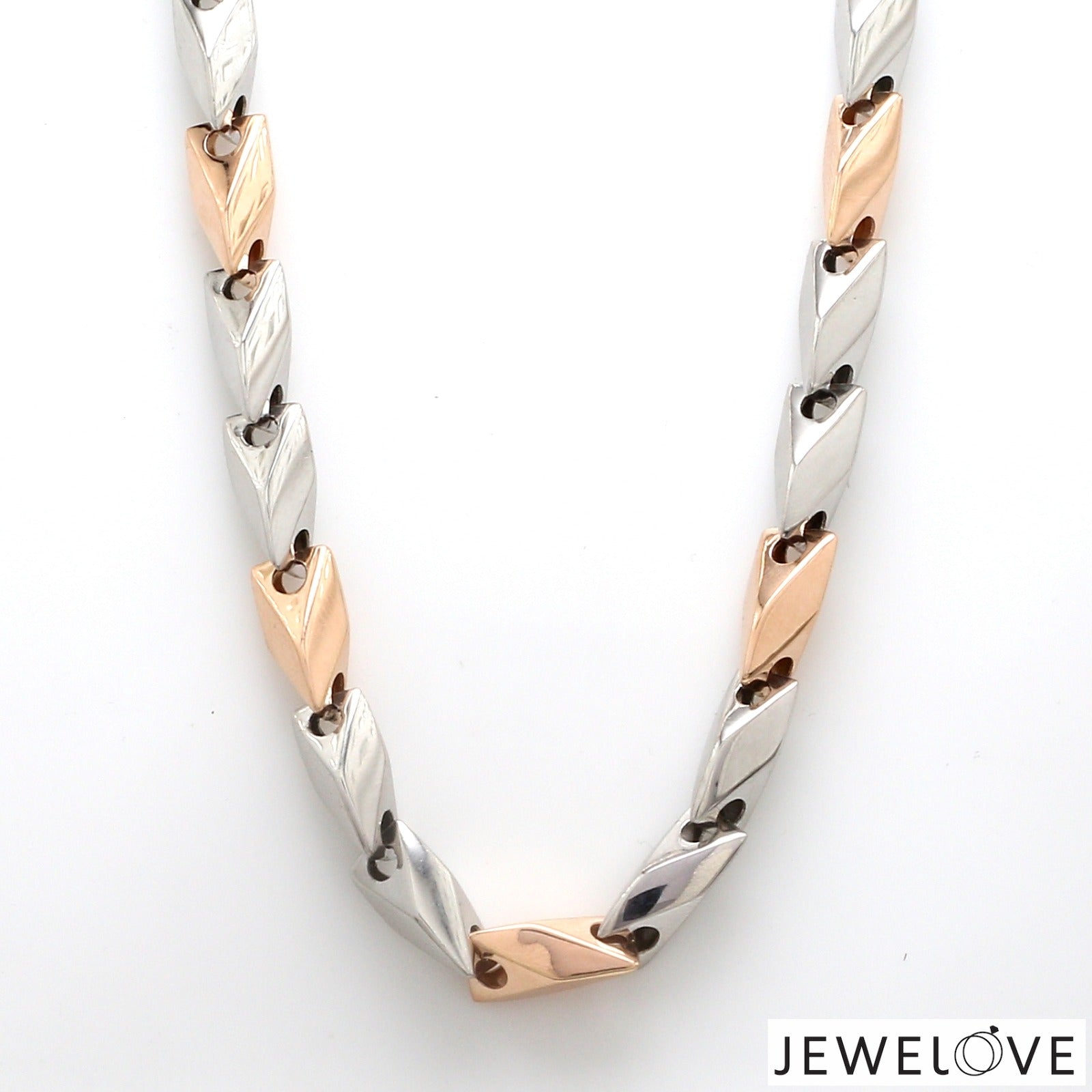 7.5mm Platinum Rose Gold Chain Men JL PT CH 1271   Jewelove.US