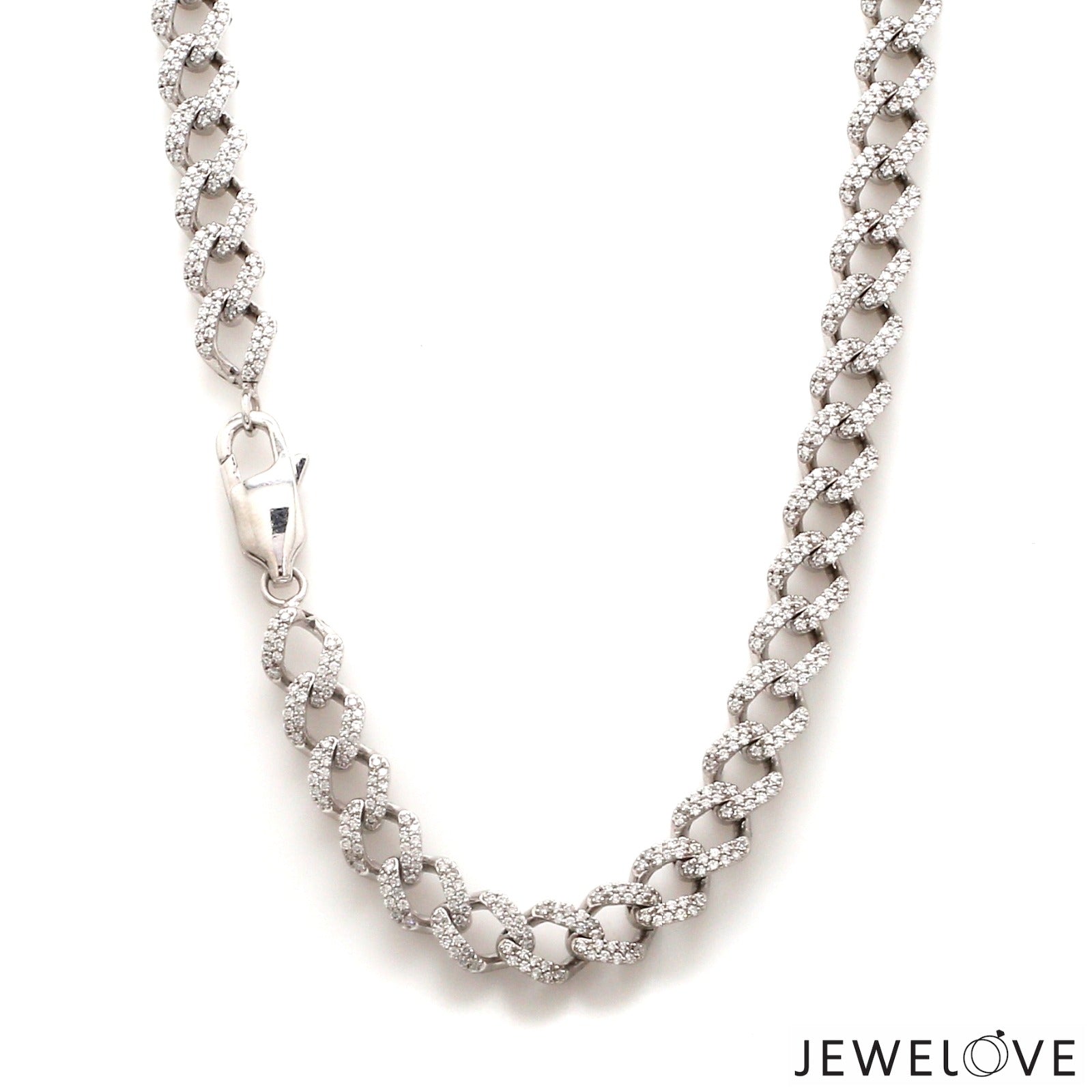 7.5mm Platinum Lab Grown Diamond Cuban Chain for Men JL PT CH 1326-LG-A