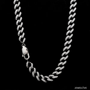 7.5mm Platinum Lab Grown Diamond Cuban Chain for Men JL PT CH 1326-LG-A