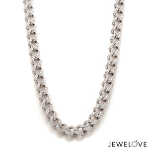 7.5mm Platinum Lab Grown Diamond Cuban Chain for Men JL PT CH 1326-LG-A