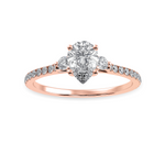 Load image into Gallery viewer, 50-Pointer Pear Cut Solitaire Diamond Accents Shank 18K Rose Gold Ring JL AU 1245R-A   Jewelove.US
