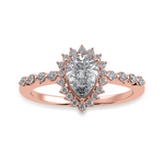 Load image into Gallery viewer, 50-Pointer Pear Cut Solitaire Halo Diamond 18K Rose Gold Ring JL AU 1253R-A
