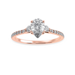Load image into Gallery viewer, 70-Pointer Pear Cut Solitaire Diamond Accents Shank 18K Rose Gold Ring JL AU 1245R-B   Jewelove.US
