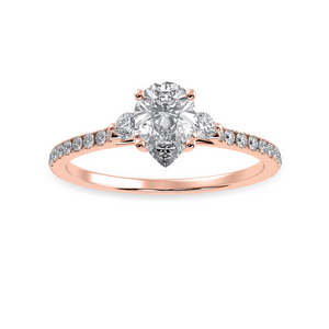 70-Pointer Pear Cut Solitaire Diamond Accents Shank 18K Rose Gold Ring JL AU 1245R-B   Jewelove.US