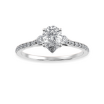 Load image into Gallery viewer, 70-Pointer Pear Cut Solitaire Diamond Accents Shank Platinum Ring JL PT 1245-B   Jewelove.US
