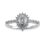 Load image into Gallery viewer, 70-Pointer Pear Cut Solitaire Halo Diamond Shank Platinum Ring JL PT 1253-B   Jewelove.US
