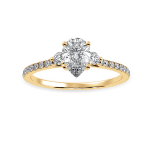 50-Pointer Pear Cut Solitaire Diamond Accents Shank 18K Yellow Gold Ring JL AU 1245Y-A   Jewelove.US