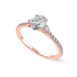 Load image into Gallery viewer, 70-Pointer Pear Cut Solitaire Diamond Accents Shank 18K Rose Gold Ring JL AU 1245R-B   Jewelove.US
