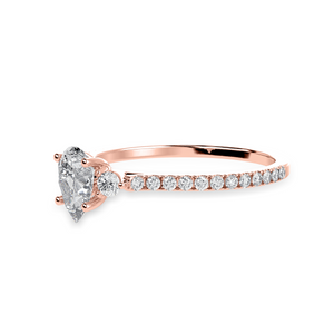 70-Pointer Pear Cut Solitaire Diamond Accents Shank 18K Rose Gold Ring JL AU 1245R-B   Jewelove.US