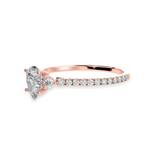 Load image into Gallery viewer, 50-Pointer Pear Cut Solitaire Diamond Accents Shank 18K Rose Gold Ring JL AU 1245R-A   Jewelove.US
