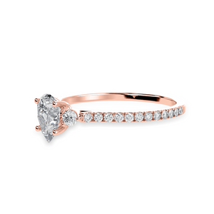 50-Pointer Pear Cut Solitaire Diamond Accents Shank 18K Rose Gold Ring JL AU 1245R-A   Jewelove.US